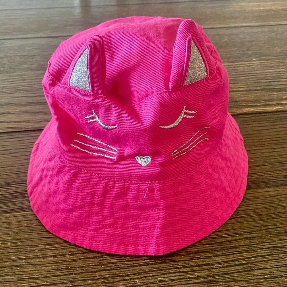 Bucket Hat Bundle Toddler Girl’s Two Pink Cat Ears Tie Dye Purple Reversible